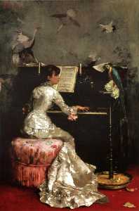 Julius Leblanc Stewart - Young Woman at Piano