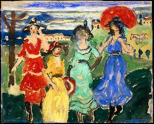 Maurice Brazil Prendergast - Four Girls in Meadow
