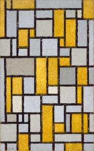 Piet Mondrian - Composition in Grey and Ochre