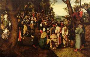Pieter Bruegel The Younger - A Landscape With Saint John The Baptist Preaching