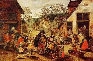 Pieter Bruegel The Younger - The Organ Grinder