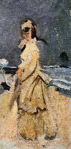 Claude Monet - Camille on the Beach