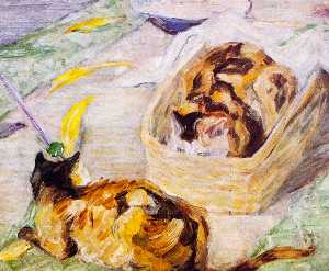 Franz Marc - Cat Basket (also known as Study of Cats III)