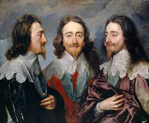 Anthony Van Dyck - Charles I in Three Positions - (own a famous paintings reproduction)