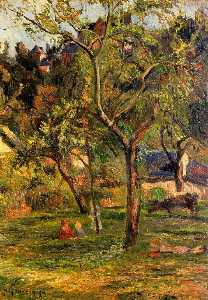 Paul Gauguin - Children in the Pasture (also known as Orchard below Bihorel Church)