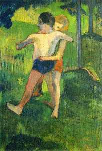 Paul Gauguin - Children Wrestling