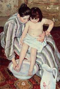 Mary Stevenson Cassatt - The Child's Bath - (buy famous paintings)