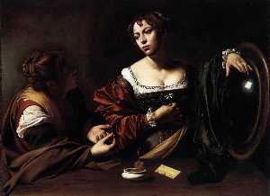 Caravaggio (Michelangelo Merisi) - The Conversion of Mary Magdalen (also known as Martha and Mary Magdalen)