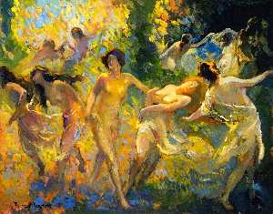 Franz Bischoff - Dancing Women