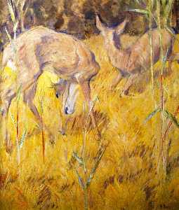 Franz Marc - Deer in the Reeds