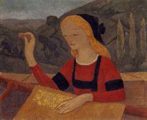 Paul Serusier - Embroiderer in a Landscape of Chateauneuf