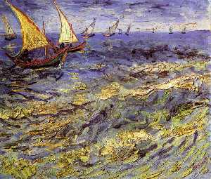 Vincent Van Gogh - Fishing Boats at Sea (also known as Seascape at Saintes-Maries)