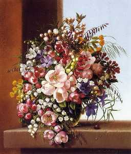 Adelheid Dietrich - Flowers in a Glass Bowl