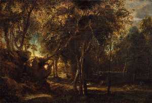 Peter Paul Rubens - Forest Landscape at the Sunrise