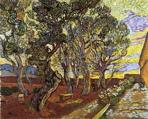 Vincent Van Gogh - The Garden of the Asylum in Saint-Remy