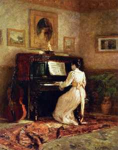 Theodore Clement Steele - Girl at the Piano (also known as The Piano)