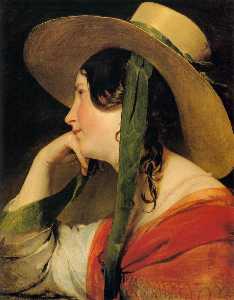 Friedrich Ritter Von Amerling - Girl in Yellow Hat
