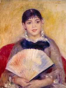 Pierre-Auguste Renoir - Girl with a Fan (also known as Alphonsine Fournaise)