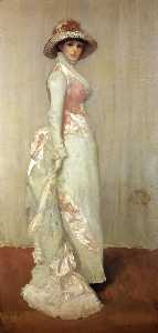 James Abbott Mcneill Whistler - Harmony in Pink and Grey: Valerie, Lady Meux