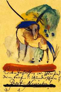 Franz Marc - Horse and House with Rainbow
