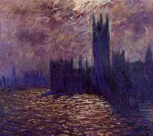 Claude Monet - Houses of Parliament, Reflection of the Thames