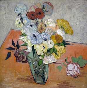 Vincent Van Gogh - Japanese Vase with Roses and Anemones