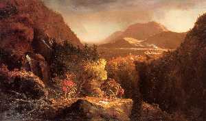 Thomas Cole - Landscape with Figures: A Scene from -The Last of the Mohicans-