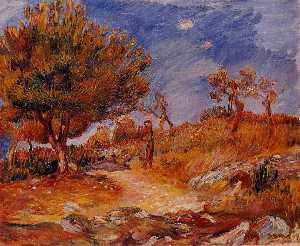 Pierre-Auguste Renoir - Landscape: Woman under a Tree