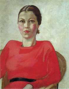 Aleksandr Deyneka - Woman in Red