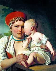 Alexey Venetsianov - Wet-Nurse with a Child