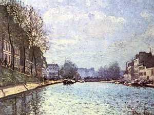 Alfred Sisley - View of the Canal Saint Martin