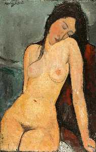 Amedeo Clemente Modigliani - Seated female nude