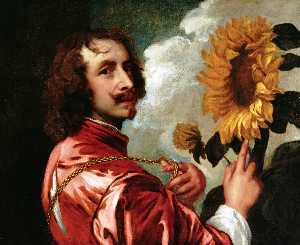 Anthony Van Dyck - Self portrait with a Sunflower
