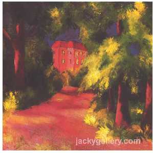 August Macke - Red house in park