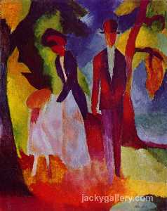 August Macke - People at the blue lake