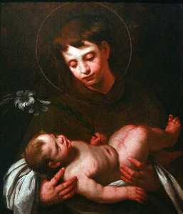Bernardo Strozzi - Saint Antony of Padua holding Baby Jesus