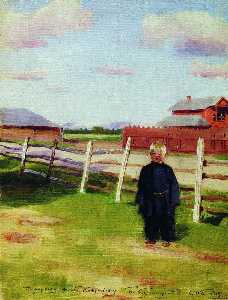 Boris Mikhaylovich Kustodiev - The boy at the fence