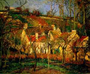 Camille Pissarro - Red Roofs, Corner of a Village, Winter - (buy famous paintings)