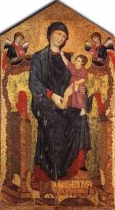 Cimabue - Madonna Enthroned with the Child and Two Angels