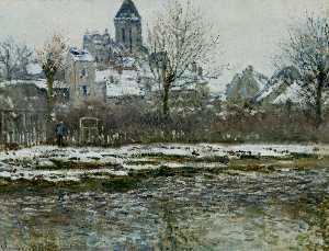Claude Monet - The Church at Vetheuil under Snow