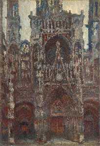 Claude Monet - Rouen Cathedral, evening, harmony in brown