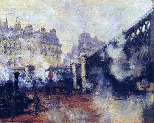 Claude Monet - The Pont de l-Europe, Gare Saint-Lazare