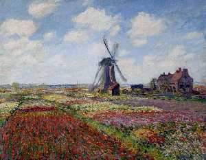 Claude Monet - Fields of Tulip With The Rijnsburg Windmill