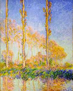 Claude Monet - Poplars, Autumn, Pink Effect