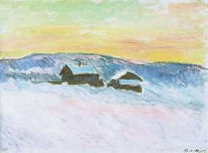 Claude Monet - Paysage of Norway, the Blue Houses