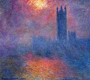 Claude Monet - Houses of Parliament, London, Sun Breaking Through