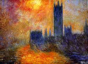 Claude Monet - House of Parliament Sun