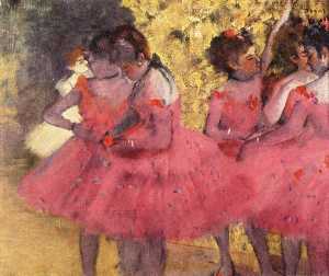 Edgar Degas - The Pink Dancers, Before the Ballet