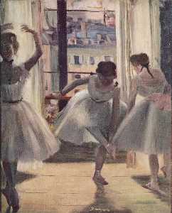 Edgar Degas - Three Dancers in an Exercise Hall