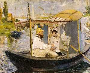 Edouard Manet - Monet in his Studio Boat
